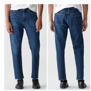 Agolde Hero cut off tapered slim jeans dark wash
